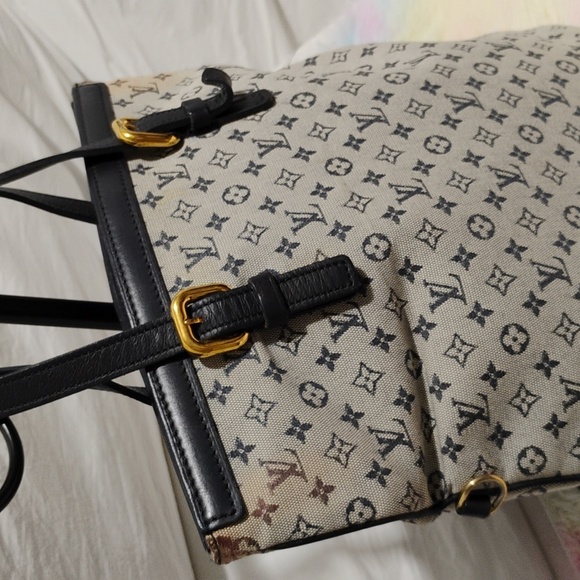 FLASH SALE! Auth Louis Vuitton Denim Francoise 2 Way Mini Lin Shoulder/Handbag - Picture 3 of 16